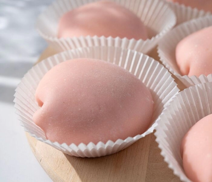 mochi helado con mermelada de fresa bam